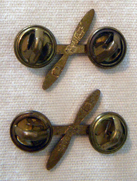 Rare Pair of WWII US Made Chinese Aviation Administrative Personnel Collar Insignia