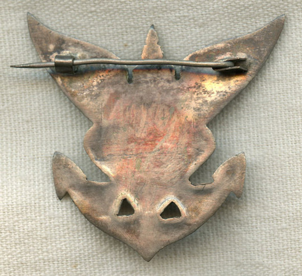 1950s Silver-Plated Nickel Badge Staff of the Air Indochina/L'Etat-Major de l'Air Indochine