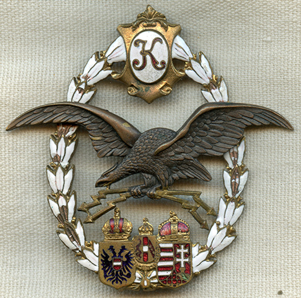 Rare WWI Austro-Hungarian Air Service Model 1917 Air Crew Badge