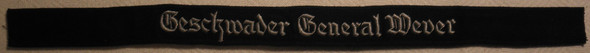 WWII Nazi Germany Luftwaffe Officer's Cuff Title for the Geschwader General Wever