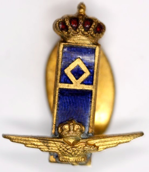 Italian Air Force WWII Service and Rank Lapel Pin - Sub Lieutenant