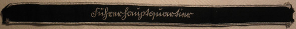 WWII Nazi Officer's Cuff Title for the Fuhrer-Hauptquartier, Hitler's Personal Bodyguard BN