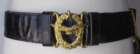 Rare 1930 Greek AF Officer's Leather Belt with Sword Hangers of Capt A.W. Paleodswopoulis