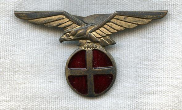 Rare WWII Norwegian "Quisling" Socialist Party Hat Badge