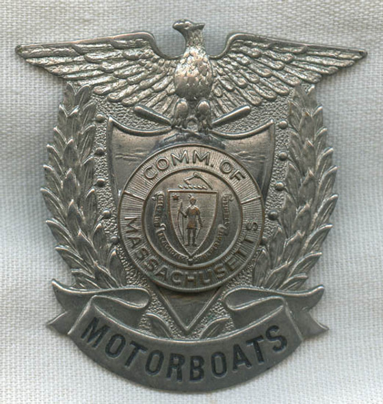 Rare 1970 Mass. DMV Registry of Motorboats Enforcement Div. Hat Badge