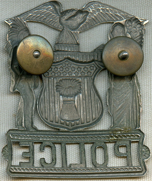Early 1920's - 30's Illinois Police Hat Badge with Exquisite Detail
