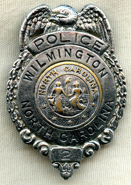 Nice Old 1930's - 40's Wilmington, North Carolina Police Badge #2