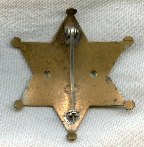 Great Late 1930s Ventura County (California) Deputy by LA Stamp & Stationery Sheriff Badge