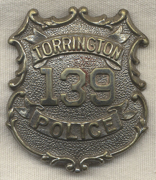 Beautiful 1900 Torrington, Connecticut Police Badge