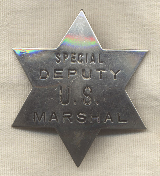 Early 1900s Special Deputy US Marshal Six Point Star<p> NO LONGER AVAILABLE