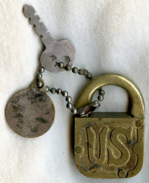 Cool Old Circa Early 1930s "US" Lock with Key