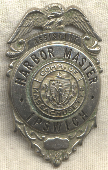 Great 1950s Ipswich, Massachusetts Assistant Harbor Master Badge