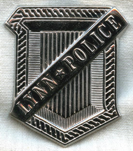 Minty Circa 1900 Radiator-Style Police Badge from Lynn, Massachusetts