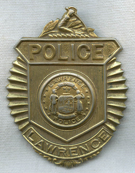 Circa 1920 Lawrence, Massachusetts Police Badge (Possibly Rank Badge)