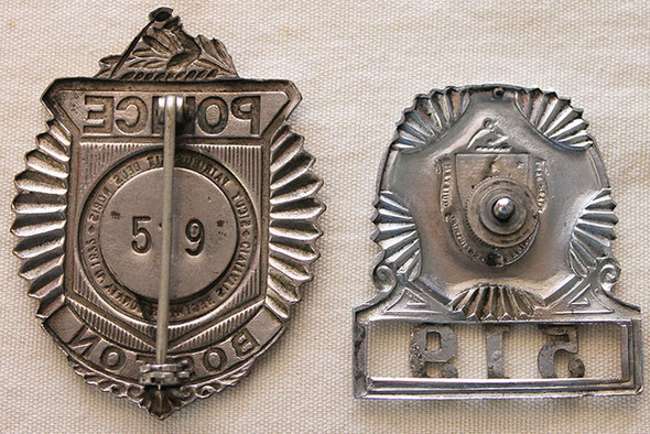 Scarce, 1950's Boston, Massachusetts Police Patrolman Badge Set #519