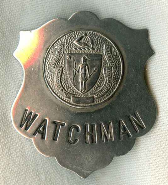 1930s-WWII Commonwealth of Massachusetts Watchman Badge
