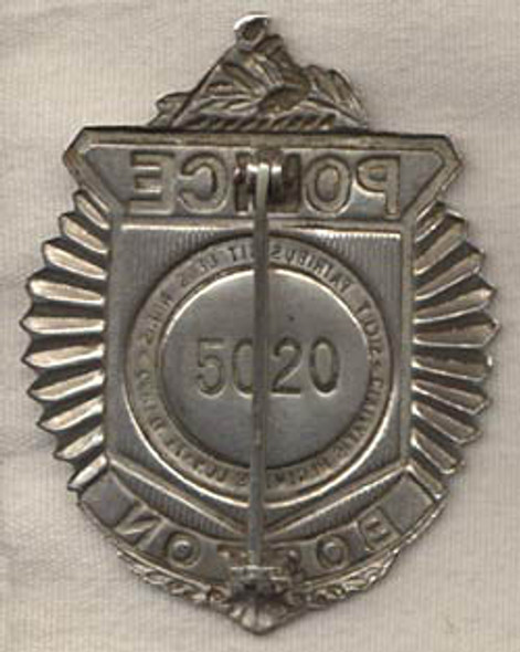 1940s-1950s Boston, Massachusetts Police Badge #5020