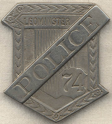 1890s Leominster, Massachusetts Police #74 Badge