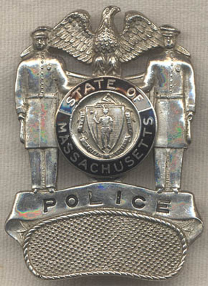 1930s-1940s Massachusetts Police Hat Badge
