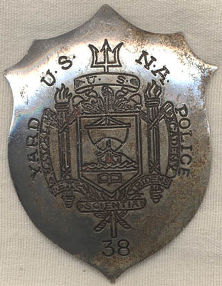 WWI Era US Naval Academy (USNA) "Yard" Police Badge Annapolis