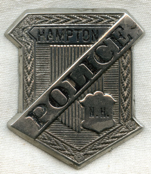 Great Old Circa 1900 Hampton, New Hampshire Radiator Style Police Badge