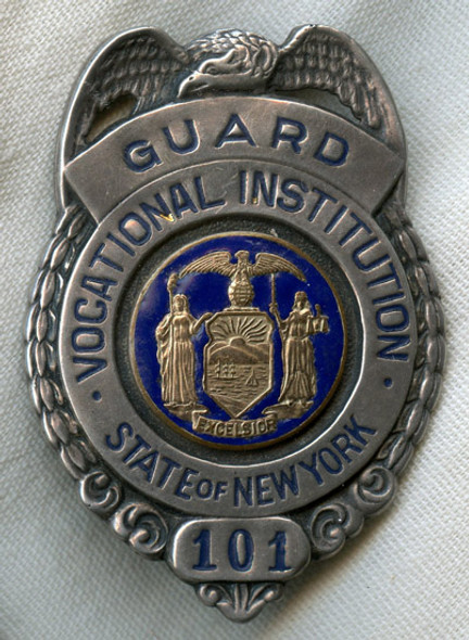 Early to Mid-1940s New York State Vocational Institution Guard Hat Badge (Now Coxsackie)