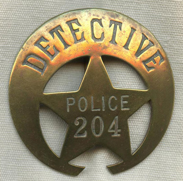 Scarce 1930s New Orleans, Louisiana Police Detective Badge #204<p> NO LONGER AVAILABLE