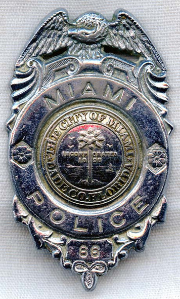 Scarce 1930s-1940s Miami, Florida Police Badge