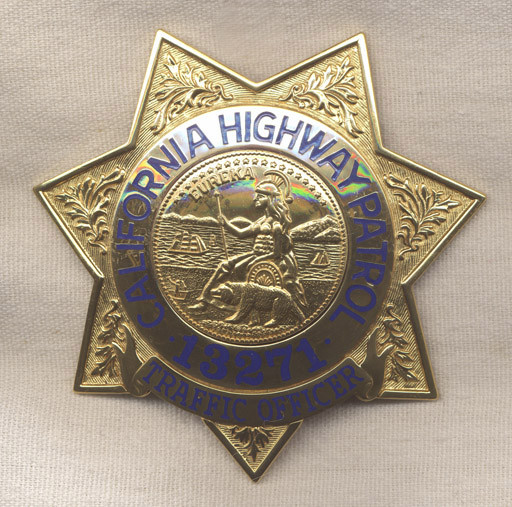 Beautiful Late 1950's ISSUE California Highway Patrol Badge with