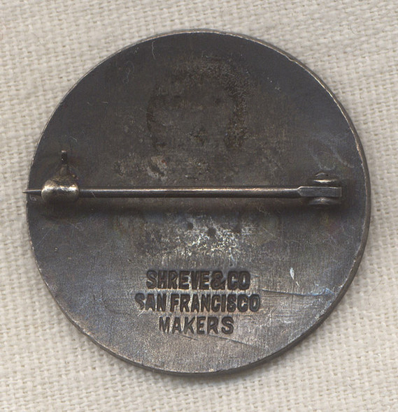 Circa 1900 San Mateo County, California Citizens' Committee Badge in Sterling