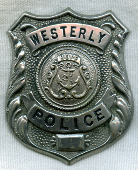 Nice Old 1890s Westerly, Rhode Island Police Badge