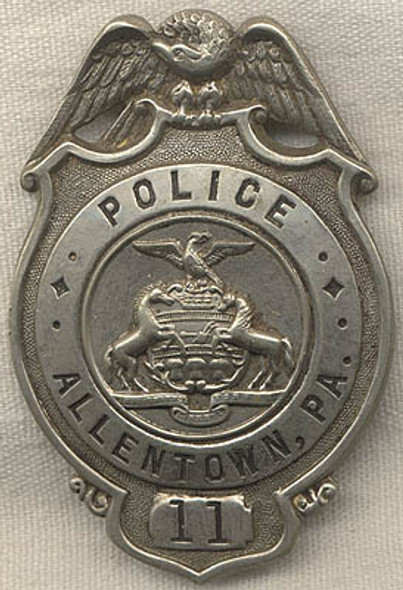 1910s-1920s Allentown, Pennsylvania Police Badge
