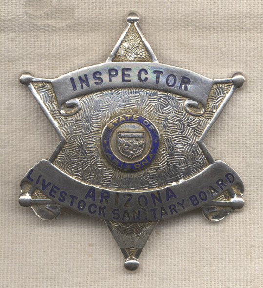 1950s Arizona Livestock Sanitary Board Inspector Badge