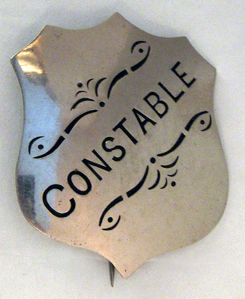 Stunning 1870s-1880s "OLD WEST" Stock Constable Shield with Maker Mark & T Pin