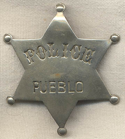 1880's Pueblo Colorado Police 6-Point Star Badge