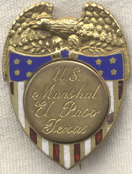 1870s-1880s US Marshal El Paso, Texas Badge