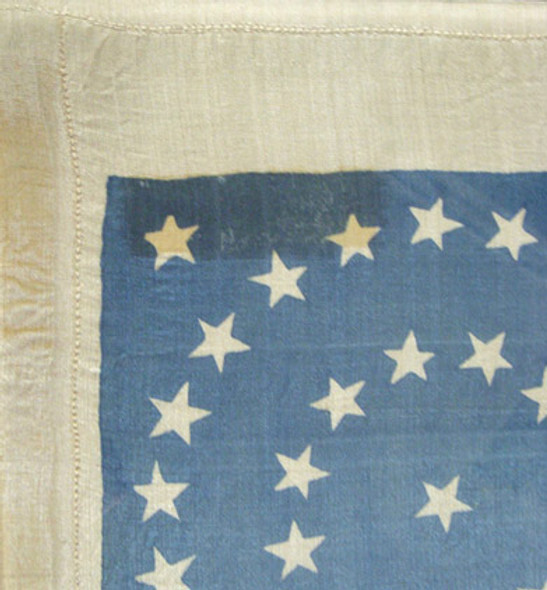 Rare 1876-1889 Framed 39 Star US Flag Silk-Screened on Silk