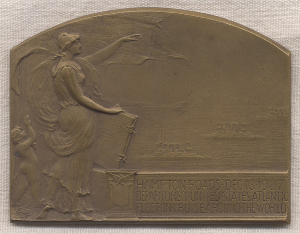 1907 Theodore Roosevelt "Great White Fleet" World Cruise Bronze Medal
