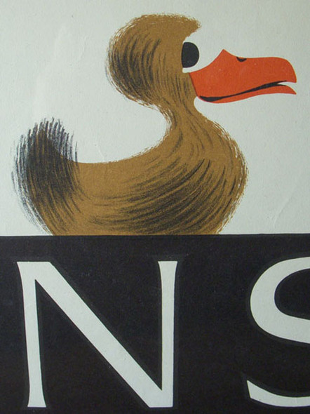 1950s Odense, Denmark Travel Poster with Hans Christian Andersen's "Ugly Duckling" Theme