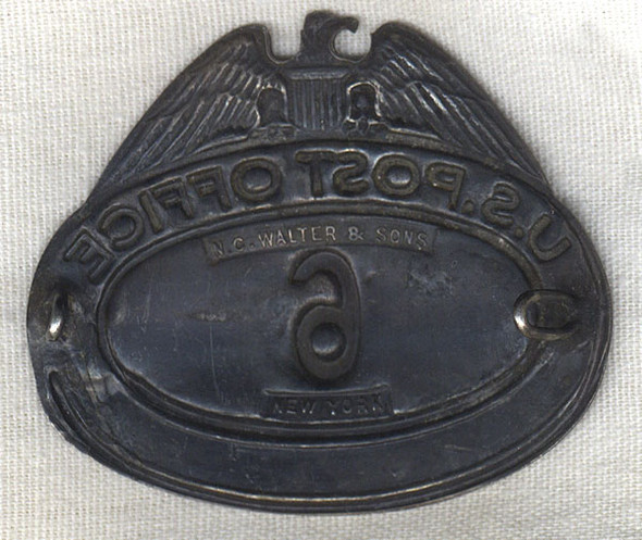 Circa 1920 United States Post Office Hat Badge from Portsmouth, New Hampshire