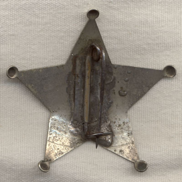 1890s Cedar Rapids, Iowa Railroad Police 5-Point Star Badge #12