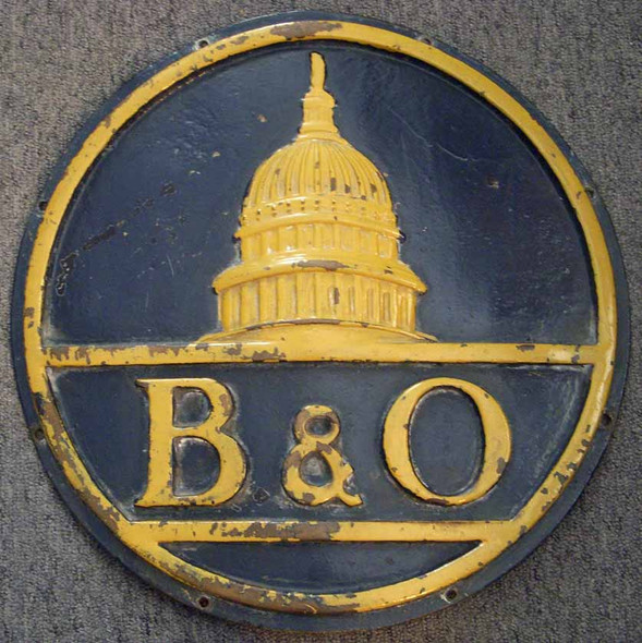 Fabulous, Huge 1930s Baltimore & Ohio Railroad (B&O RR) Bronze Engine Nose Plaque