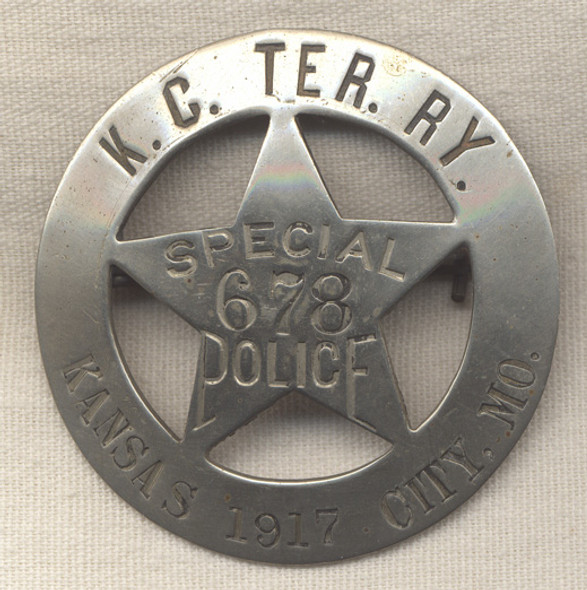 1917 Kansas City, Missouri Terminal Railway Special Police Badge