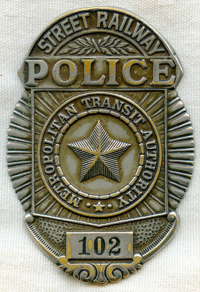 1920s Boston, Massachusetts MTA Street Railway Police Badge #102