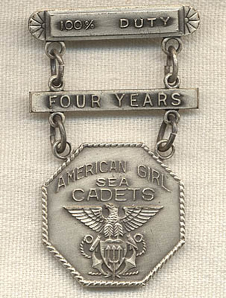 Rare American Girl Sea Cadet 4-Year Service Medal