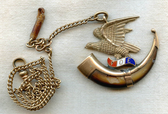Fabulous Circa 1890s 10K Gold Fraternal Order of Eagles (FOE) Watch Fob