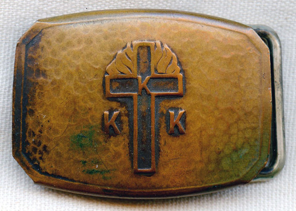 Extremely Rare 1920s Ku Klux Klan (KKK) Manufactured Belt Buckle
