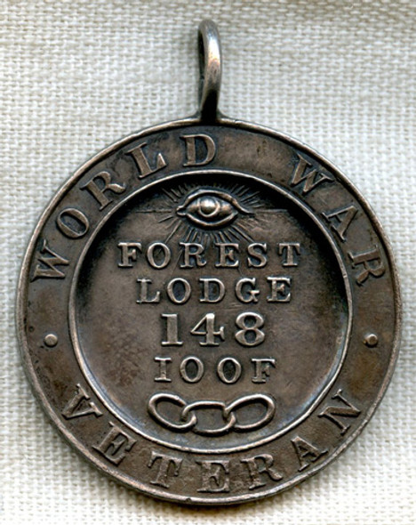 Named WWI Service Medal from Hyde Park (S Boston, MA) Oddfellows Lodge Forest Lodge #148