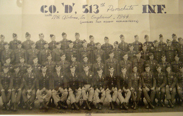 Pair of WWII US Army Panoramic Photos of "D" Company 513th Airborne (Parachute) Inf. Regt.