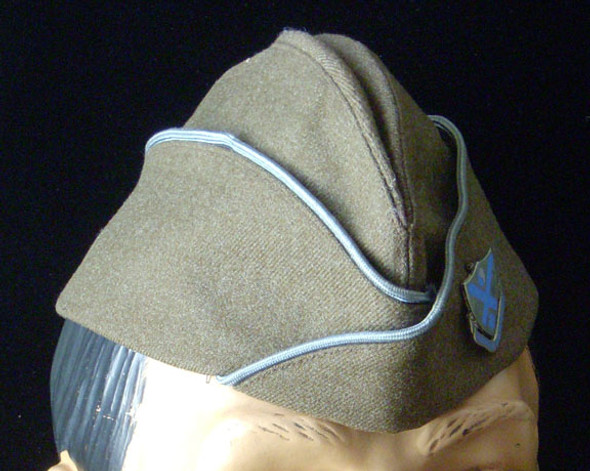 WWII Infantry Overseas Cap with 114th Infantry Regiment DI by Eby (44th Division)